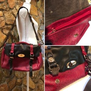 NWOT Red Vegan Ostrich Gorgeous Purse